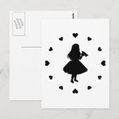 Schwarze Herzen um Alice Drinks Postkarte (Vorne/Hinten)