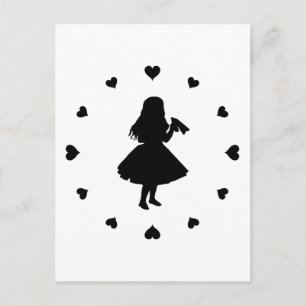 Schwarze Herzen um Alice Drinks Postkarte