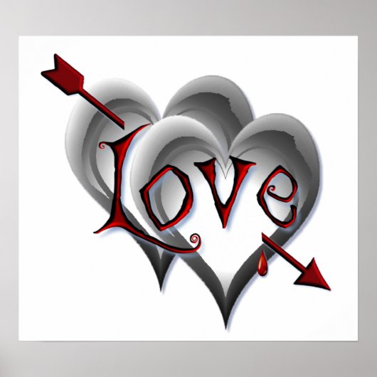 SCHWARZE HERZEN UND LIEBE VON SHARON SHARPE POSTER (Vorne)