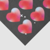 Schwarze Herzen und Sterne im schwarzen Hintergrun Seidenpapier (Ausschnitt)