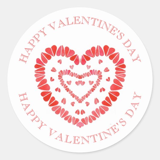 SCHWARZE HERZEN Valentine Kleine runde Stickers II (Vorderseite)