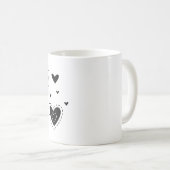 Schwarze Herzen, verschiedene Herzdesigns Kaffeetasse (VorderseiteRechts)