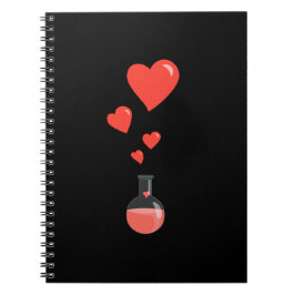 Schwarze Herzflasche Valentinstag Geek Notizblock