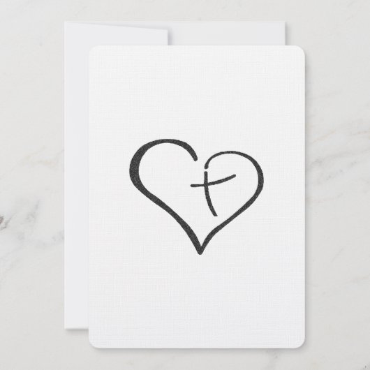 Schwarze Herzhochzeit Einladung (Rückseite)