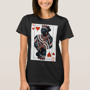 schwarze Herzkönigin des Kartenspiels stolz schwar T-Shirt