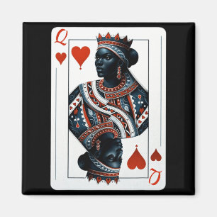 schwarze Herzkönigin Kartenspiel Stolz schwarzes W Magnet