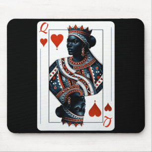 schwarze Herzkönigin Kartenspiel Stolz schwarzes W Mousepad