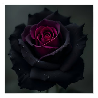 Schwarze Herzrose Poster