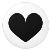 Schwarze Herztür und Schublade ziehen Drehknopf Keramikknauf (Vorderseite)