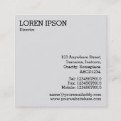 Schwarze Hexagon - Wabenwärme Quadratische Visitenkarte (Rückseite)