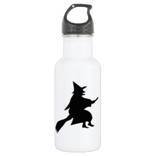 Schwarze Hexe-Silhouette Edelstahlflasche