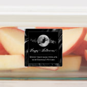 Schwarze Hexe Silhouette Halloween Etiketten (Befestigt)