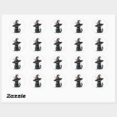 Schwarze Hexen Cat Halloween Stickers (Blatt)