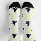 Schwarze Hexen gelb-weiß kariert Socken (Oben)
