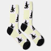 Schwarze Hexen gelb-weiß kariert Socken (Rechts)