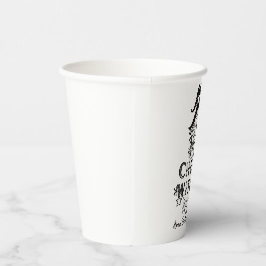 Schwarze Hexen Halloween Junggeselinnen-Abschied P Pappbecher (Rechts)