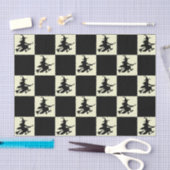 Schwarze Hexen kariert Seidenpapier (Handwerk)