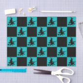 Schwarze Hexen kariert Seidenpapier (Handwerk)