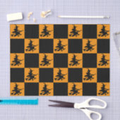 Schwarze Hexen kariert Seidenpapier (Handwerk)