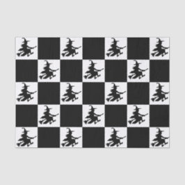 Schwarze Hexen kariert Seidenpapier