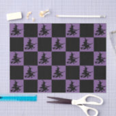Schwarze Hexen kariert Seidenpapier (Handwerk)