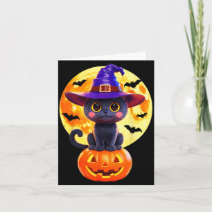 Schwarze Hexen-Kürbis-Halloween-Kostüm Herbst Karte