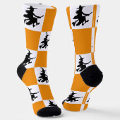 Schwarze Hexen Orange und Weiß Socken (Gewinkelt)
