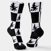 Schwarze Hexen Schwarz-Weiß Kariert Socken (Gewinkelt)