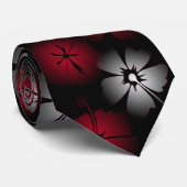 Schwarze Hibiskus Krawatte (Gerollt)
