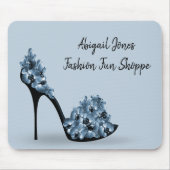 Schwarze High Heel mit Blume Mousepad (Vorne)