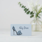 Schwarze High Heel mit Blume Visitenkarte (Stehend Vorderseite)