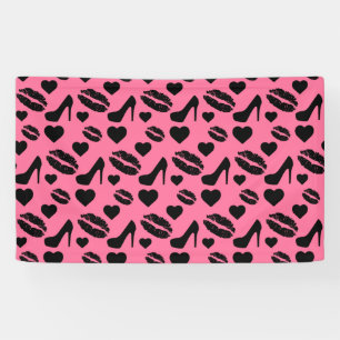 Schwarze High Heels Küsse Lippen Weiblich Make-up Banner