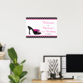 Schwarze High Heels Schuhe Geburtstagsfeier Poster (Heimbüro)