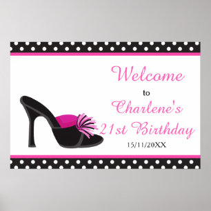 Schwarze High Heels Schuhe Geburtstagsfeier Poster