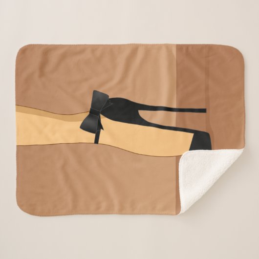 Schwarze High Heels Sherpadecke (Vorderseite (Horizontal))