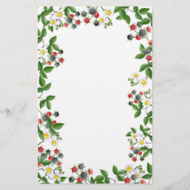 Schwarze Himbeerblumenbriefpapier Briefpapier