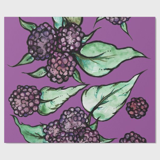 Schwarze Himbeere Geschenkpapier (Flach)