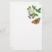 Schwarze Himbeere mit Schmetterlings-Briefpapier Briefpapier (Vorne/Hinten)