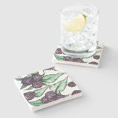 Schwarze Himbeere Steinuntersetzer (Seitenansicht)