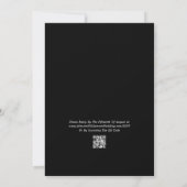 Schwarze Hintergrund Weiße Goldene Minimale Chic H Einladung (Rückseite)
