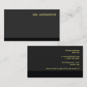 Schwarze Hintergrundfarbe Akzent Variation Visitenkarte (Vorne/Hinten)