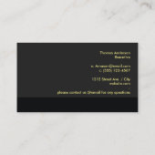 Schwarze Hintergrundfarbe Akzent Variation Visitenkarte (Rückseite)