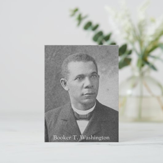 Schwarze Historie Bild des Buchers T. Washington Postkarte (Stehend Vorderseite)