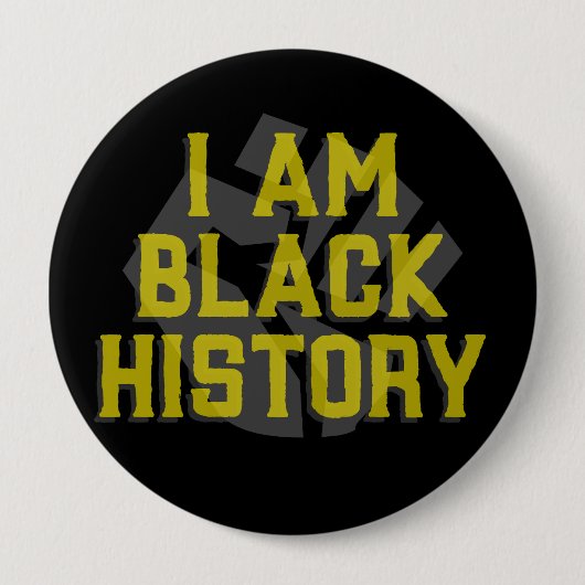 Schwarze Historie - Schwarze Faust-Grafik Button (Vorderseite)