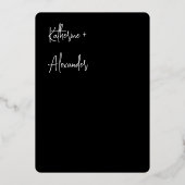 Schwarze Hochzeit Blumen Lily Einladung Klassiker (Rückseite)