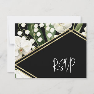 Schwarze Hochzeit Blumen Lily Einladung Klassiker Postkarte