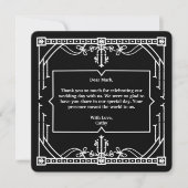 Schwarze Hochzeit Danke Karte (Vorderseite)