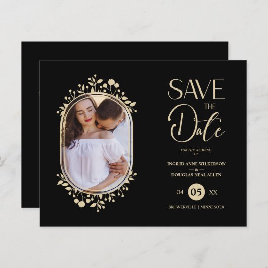 Schwarze Hochzeit Extravagante Ornament Blume (Vorne/Hinten)