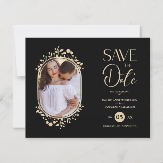 Schwarze Hochzeit Extravagante Ornament Blume (Vorderseite)