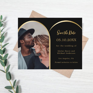 Schwarze Hochzeit Foto speichern Datum Flyer